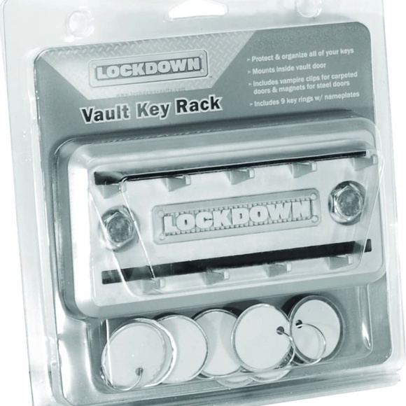(2 Pack) Lockdown Magnetic Mount Key Rack Organizer With 9 Identification Tags - Picture 2 of 3